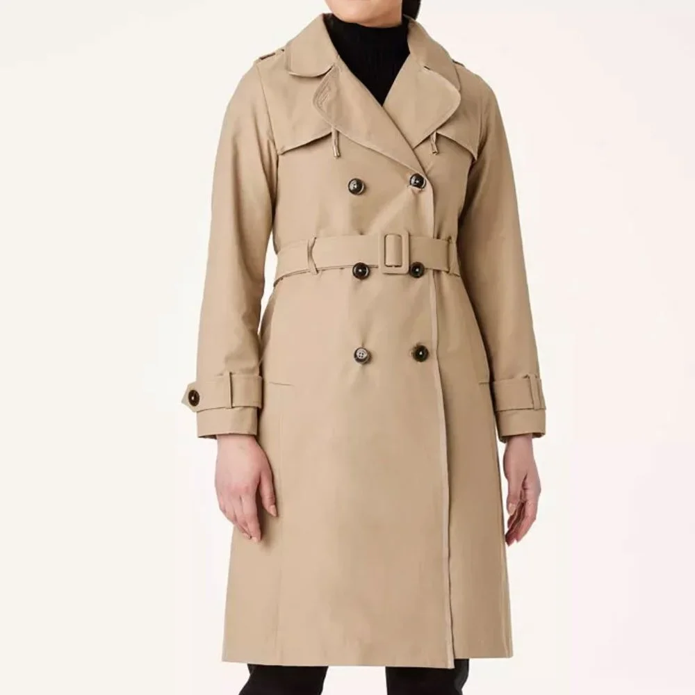 KATE SPADE NEW YORK Double Breasted Belted Trench Coat